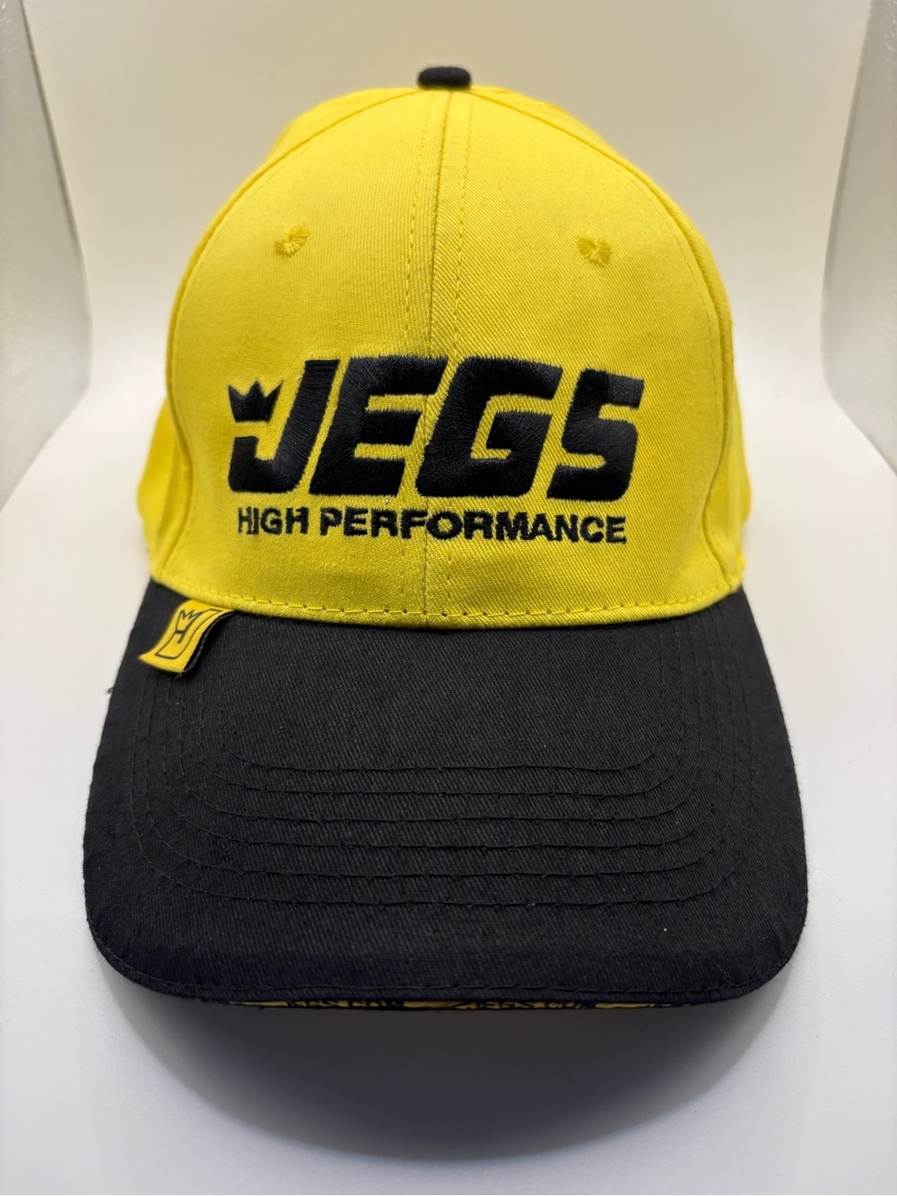 JEGS High Performance Motorsports Racing Hat Yellow Black Adjustable NWT